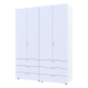 Распашной шкаф для одежды Гелар комплект Белый 2+2 ДСП 155х49,5х203,4 (42002117)