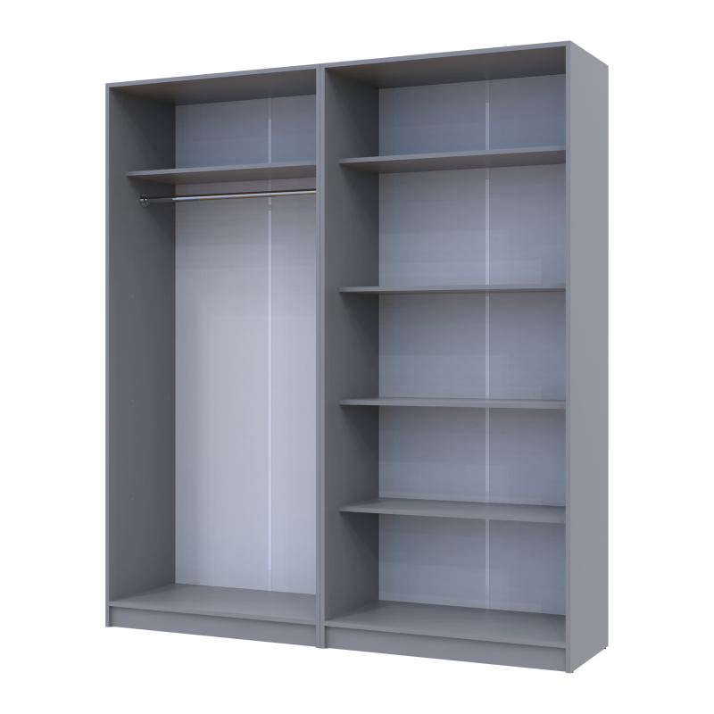 Комплект Промо с полками Серый 2+2 ДСП 180х48х204 (80737771)