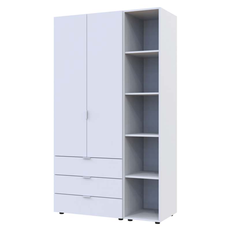 Комплект Гелар с Этажеркой Белый 2 ДСП 115.7х49.5х203.4 (42005029)