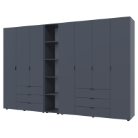 Комплект Гелар с Этажеркой Графит 3+4 ДСП 309.4х49.5х203.4 (42005062)