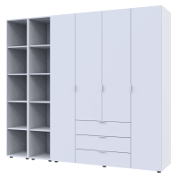 Комплект Гелар с 2 Этажерками Белый 4 ДСП 231.4х49.5х203.4 (42005039)