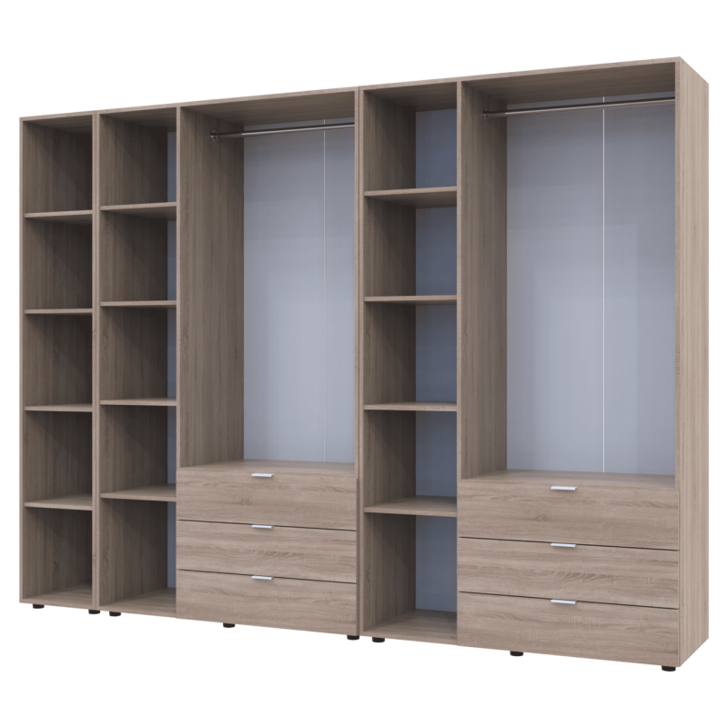 Комплект Гелар с Этажеркой Дуб сонома 3+3 ДСП 270.6х49.5х203.4 (42005052)