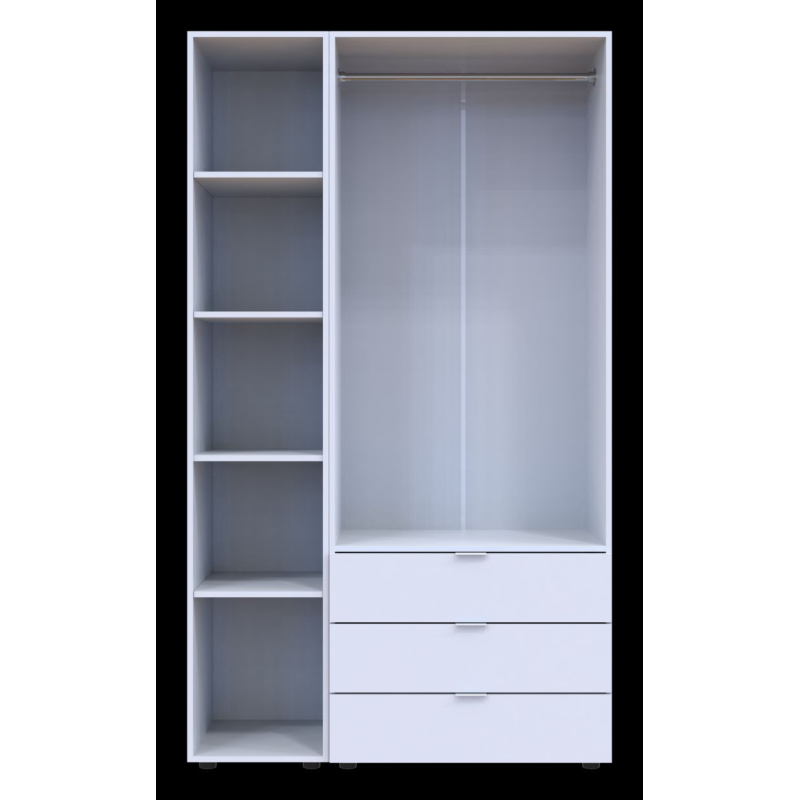 Шкаф для одежды Гелар Белый 2ДСП/Зеркало 116.5х49.5х203.4 (42002154)