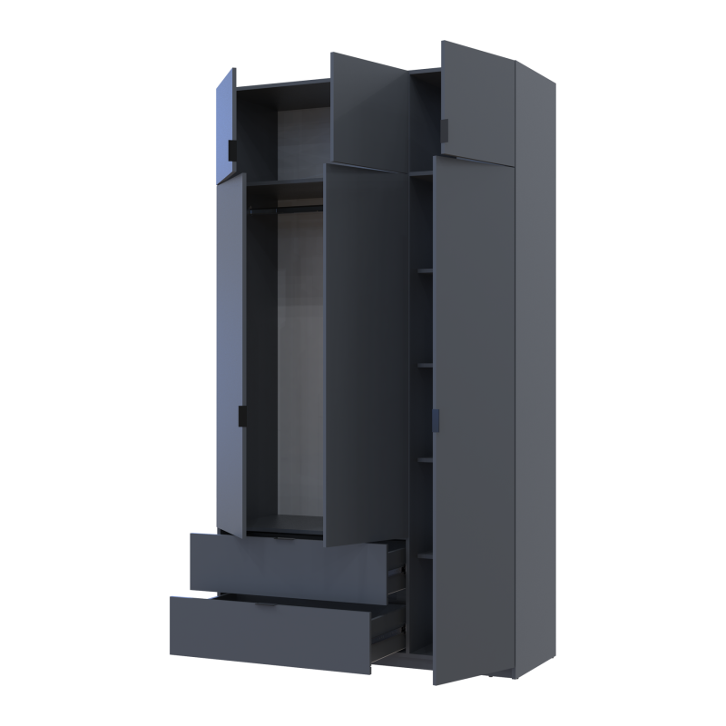 Распашная шкаф для одежды Лукас Графит 3ДСП 135х50х240 (80737801)
