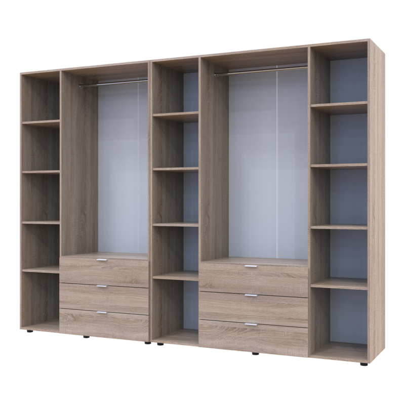 Распашная шкаф для одежды Гелар комплект Cонома 3+4 ДСП 271,2х49,5х203,4 (42002127)