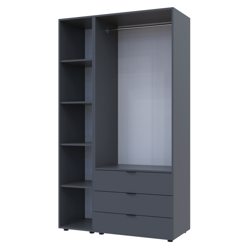 Комплект Гелар с Этажеркой Графит 2 ДСП 115.7х49.5х203.4 (42005054)