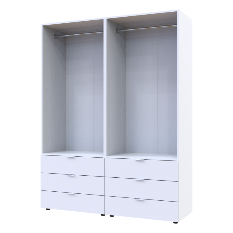 Распашной шкаф для одежды Гелар комплект Белый 2+2 ДСП 155х49,5х203,4 (42002117)