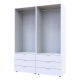 Распашной шкаф для одежды Гелар комплект Белый 2+2 ДСП 155х49,5х203,4 (42002117)