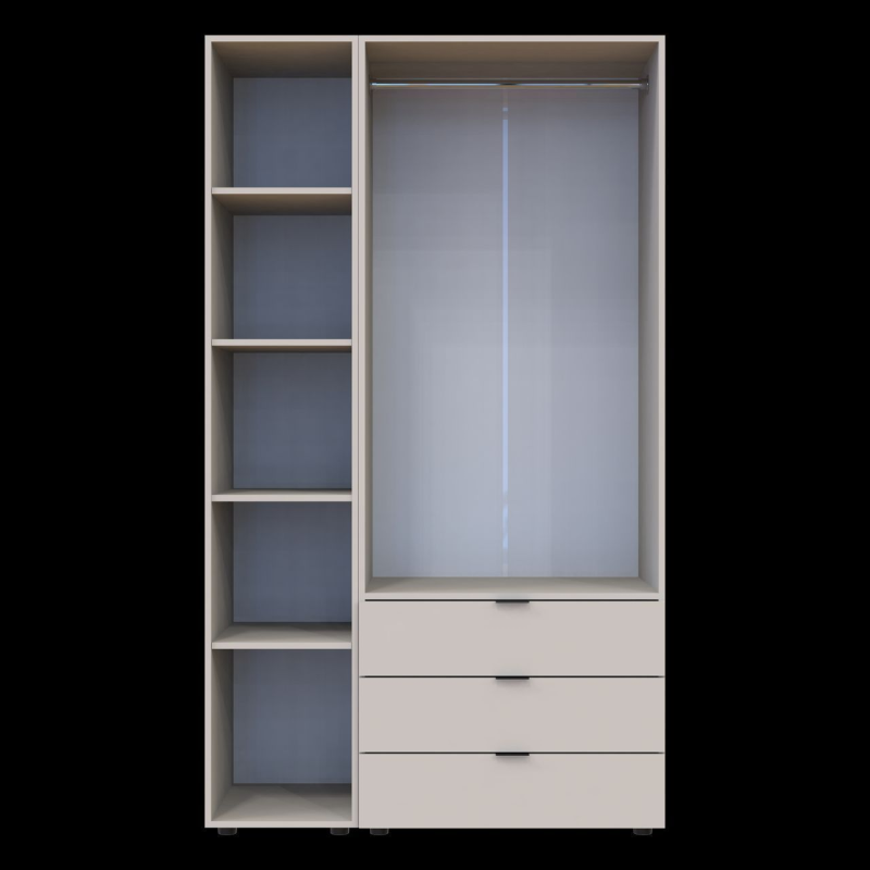 Шкаф для одежды Гелар Кашемир 2ДСП/Зеркало 116.5х49.5х203.4 (80737655)