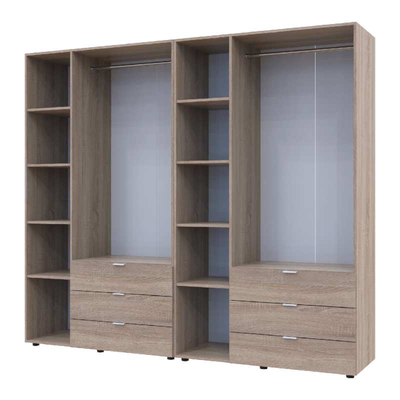 Распашная шкаф для одежды Гелар комплект Cонома 3+3 ДСП 232,4х49,5х203,4 (42002125)