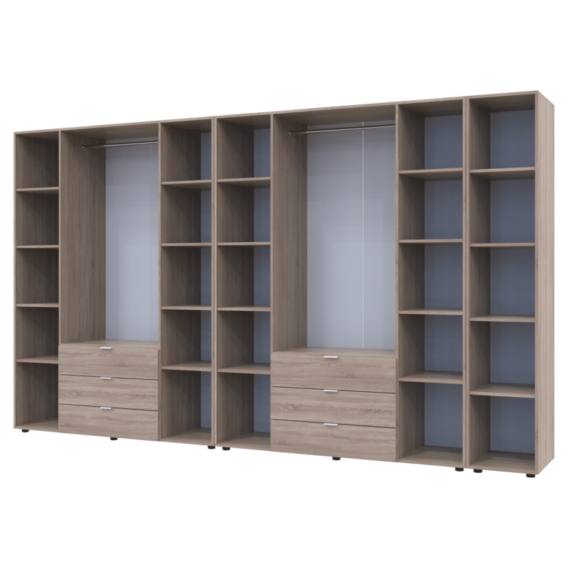 Комплект Гелар с Этажеркой Дуб сонома 4+4 ДСП 348.2х49.5х203.4 (42005053)