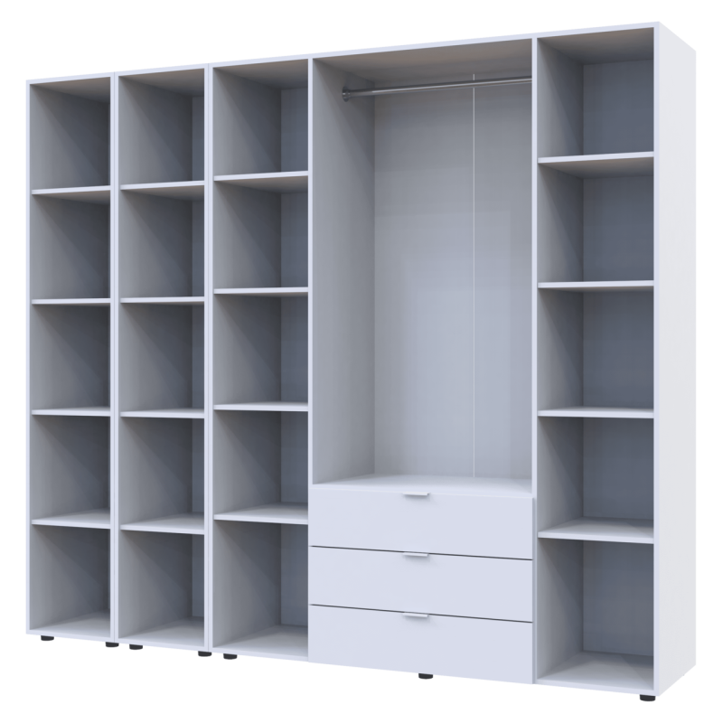 Комплект Гелар с 2 Этажерками Белый 4 ДСП 231.4х49.5х203.4 (42005039)