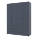 Распашной шкаф для одежды Гелар Графит 4 ДСП 155х49,5х203,4 (80737075)