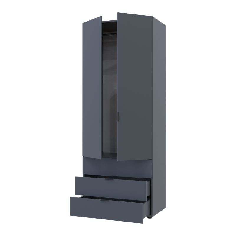 Распашной шкаф для одежды Гелар Графит 2 ДСП 77,5х49,5х203,4 (80737023)