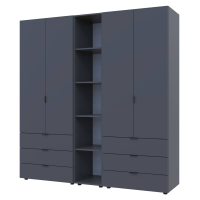 Комплект Гелар з Этажеркою Графит 2+2 ДСП 193.2х49.5х203.4 (42005056)