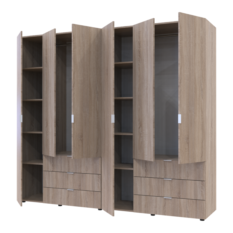 Распашная шкаф для одежды Гелар комплект Cонома 3+3 ДСП 232,4х49,5х203,4 (42002125)