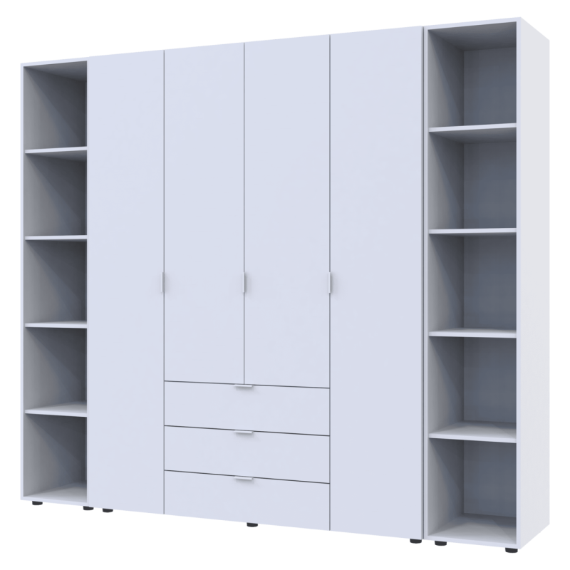 Комплект Гелар с 2 Этажерками Белый 4 ДСП 231.4х49.5х203.4 (42005039)