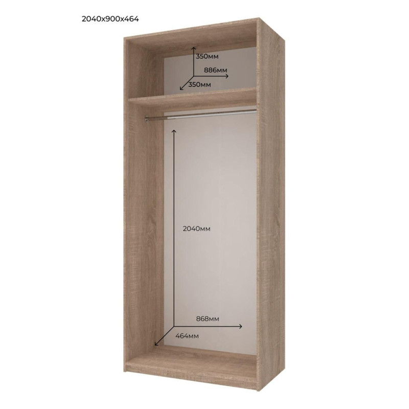 Шкаф для одежды Промо Дуб Cонома 2+2 ДСП 180х48х204 (42005007)