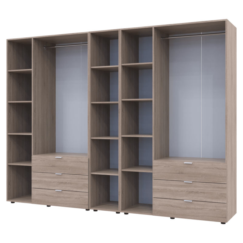 Комплект Гелар с Этажеркой Дуб сонома 3+3 ДСП 270.6х49.5х203.4 (42005052)