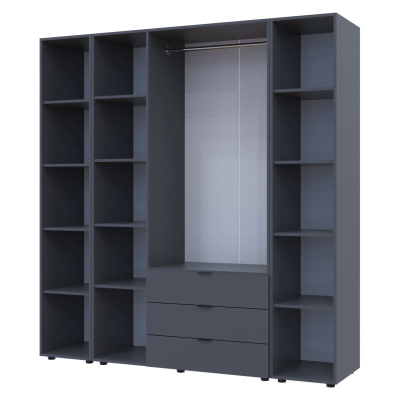 Комплект Гелар с 2 Этажерками Графит 3 ДСП 192.6х49.5х203.4 (42005060)