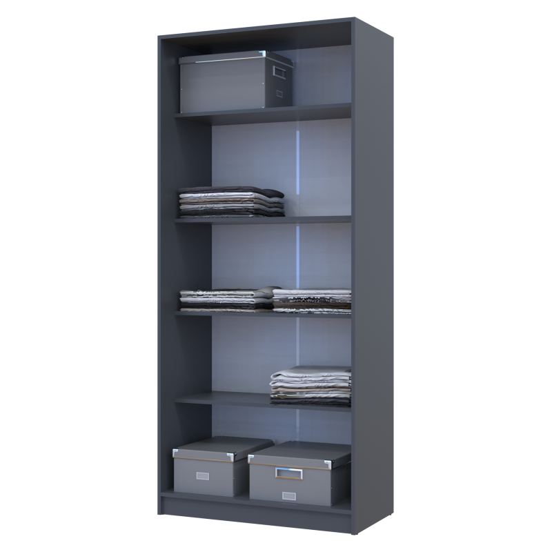 Шкаф для одежды Промо с полками Графит 2 ДСП 90х48х204 (42005101)