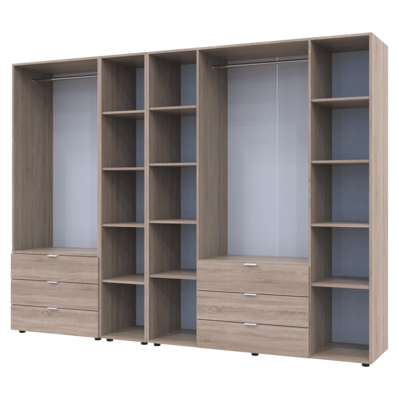 Комплект Гелар с Этажеркой Дуб Сонома 2+4 ДСП 270.7х49.5х203.4 (42005051)