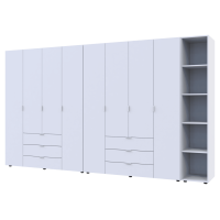 Комплект Гелар с Этажеркой Белый 4+4 ДСП 348.2х49.5х203.4 (42005040)