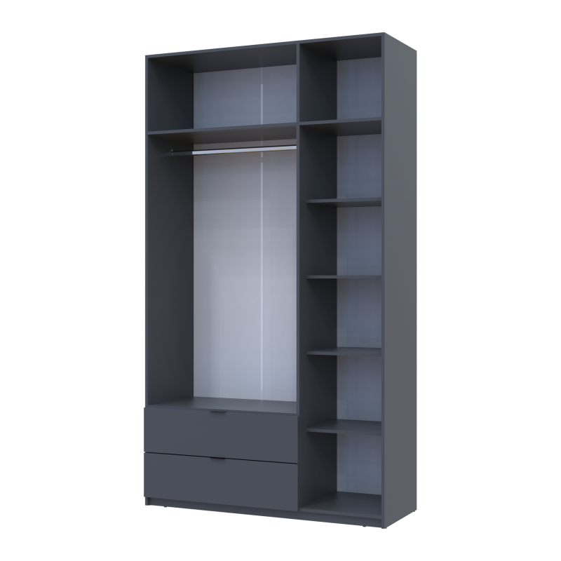 Распашная шкаф для одежды Лукас Графит 3ДСП 135х50х240 (80737801)