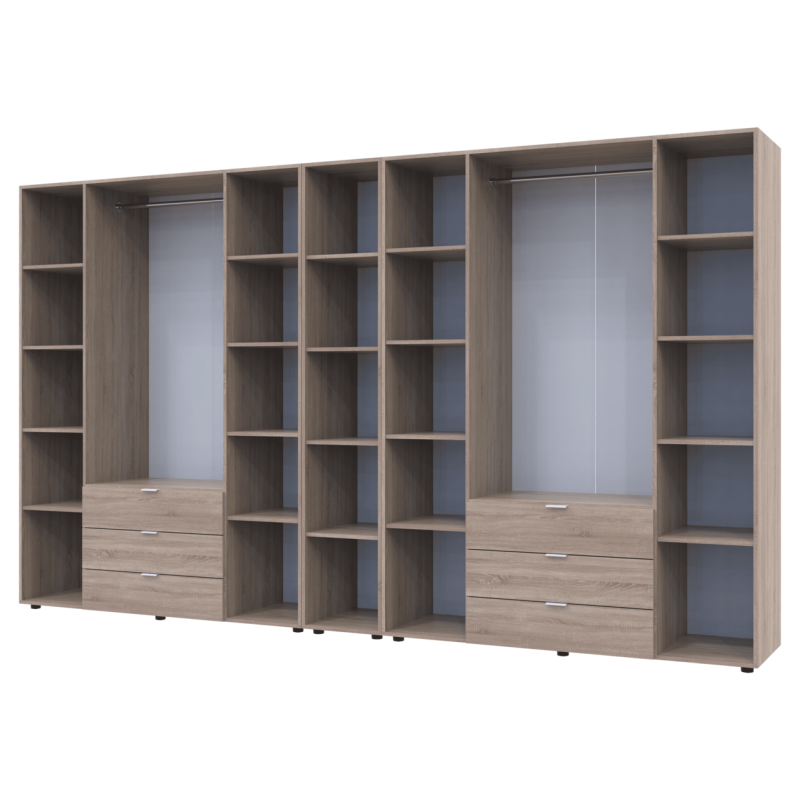 Комплект Гелар с Этажеркой Дуб сонома 4+4 ДСП 348.2х49.5х203.4 (42005053)