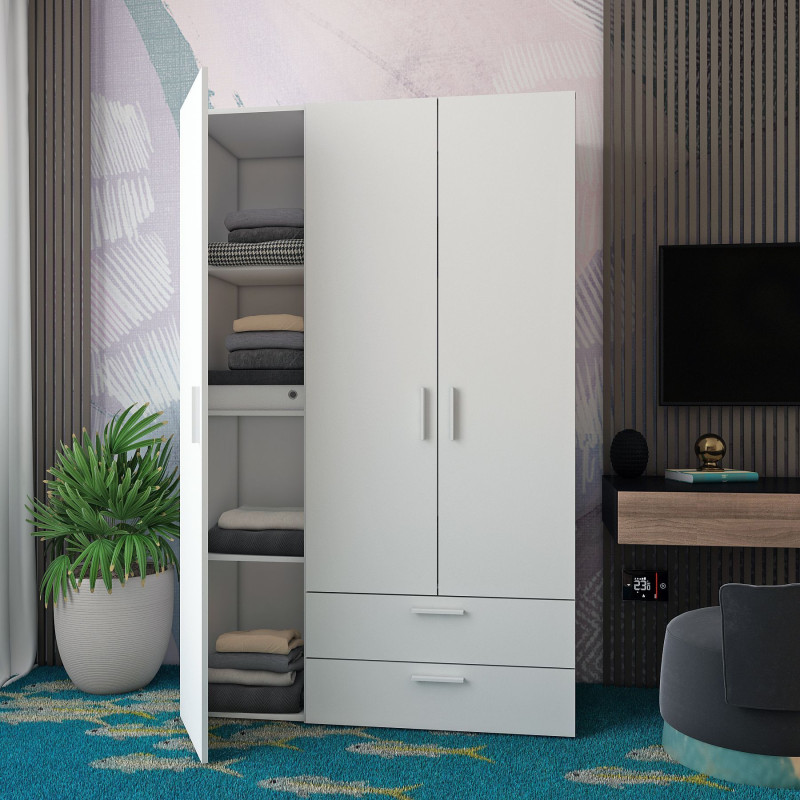 Распашной шкаф для одежды Эктор Белый 3 ДСП 116х49.5х180 (80737076)