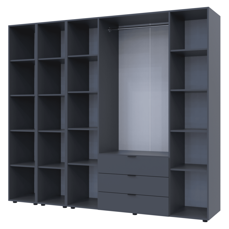 Комплект Гелар с 2 Этажерками Графит 4 ДСП 231.4х49.5х203.4 (42005064)