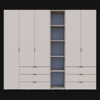 Распашной шкаф для одежды Гелар с Этажеркой Кашемир 2+3 ДСП 231.9х49.5х203.4 (80737650)