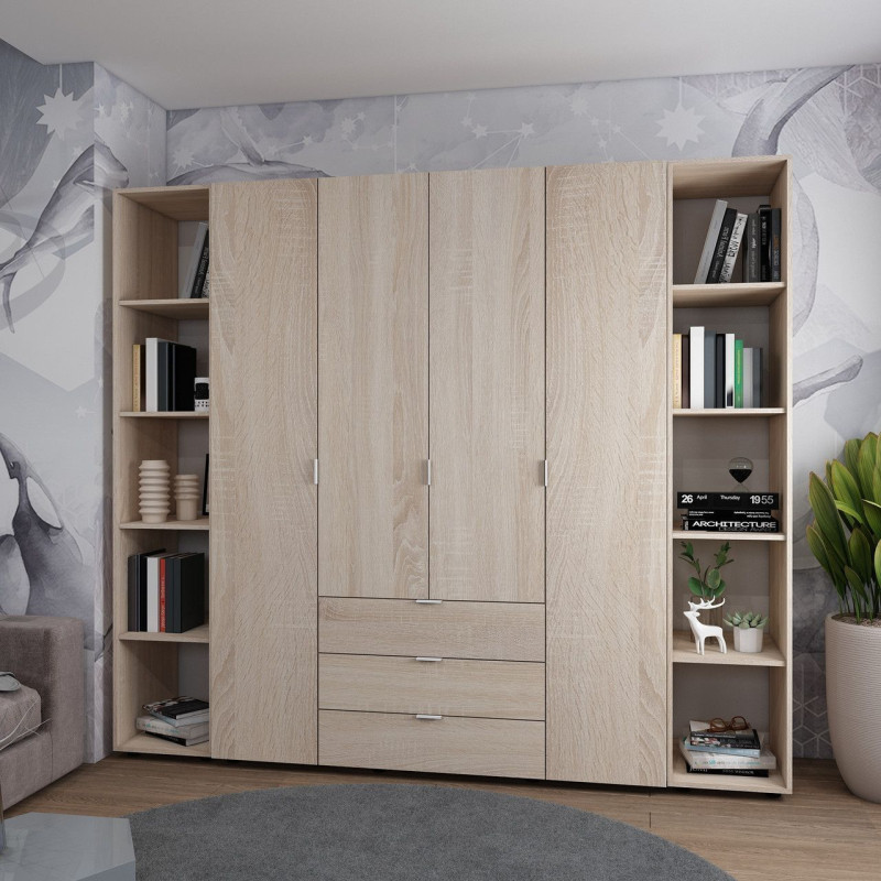 Комплект Гелар с 2 Этажерками Дуб сонома 4 ДСП 231.4х49.5х203.4 (42005050)