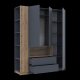 Шкаф для одежды с нишей и этажеркой Дейл Графит/Дуб Эвок 3 ДСП 178х52х220 (42005156)