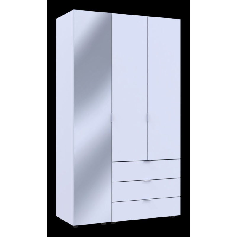 Шкаф для одежды Гелар Белый 2ДСП/Зеркало 116.5х49.5х203.4 (42002154)