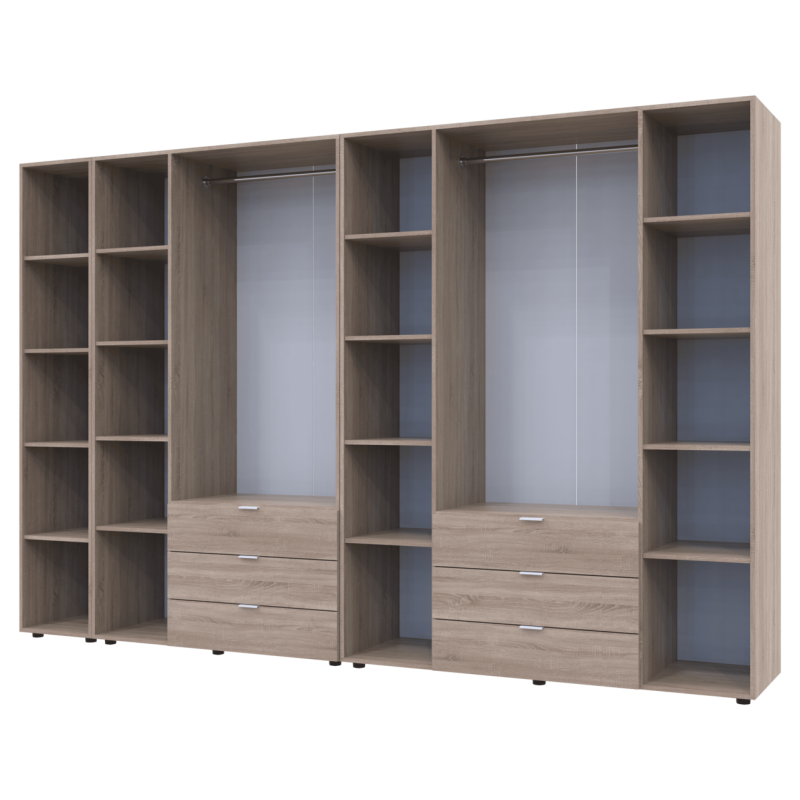 Комплект Гелар с Этажеркой Дуб сонома 3+4 ДСП 309.4х49.5х203.4 (42005048)