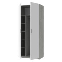 Распашной шкаф для одежды Кен Бетон / Белый 2 ДСП 90х52х210 (80737020)