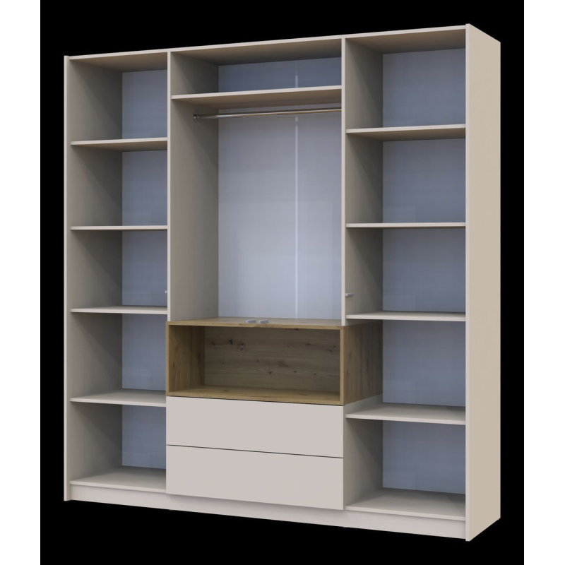 Шкаф для одежды с нишей Дейл Кашемир/Дуб Артизан 4 ДСП 206х52х220 (80737727)