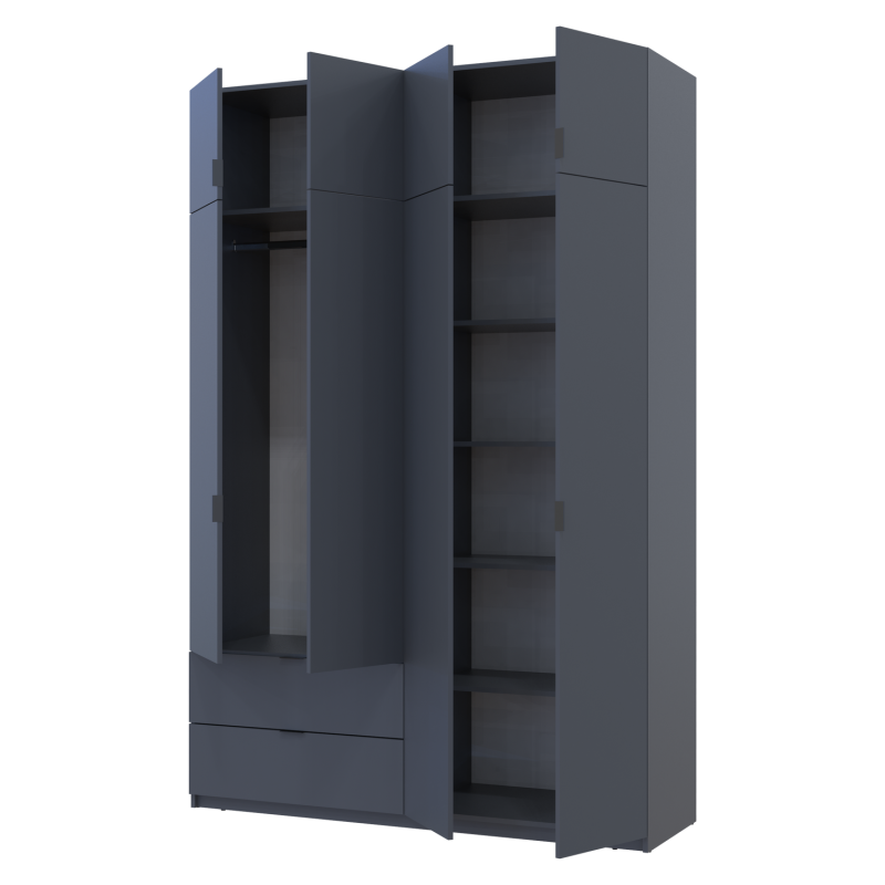 Распашная шкаф для одежды Лукас Графит/Графит 160х50х240 (80736287)