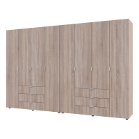 Gelar Sonoma 4+4 Hinged Wardrobe, Chipboard, 310x49.5x203.4 (42002129)