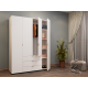 Распашной шкаф для одежды Гелар Белый 4 ДСП 155х49,5х203,4 (80397642)