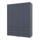 Распашной шкаф для одежды Гелар комплект Графит 2+2 ДСП 155х49,5х203,4 (42002131)