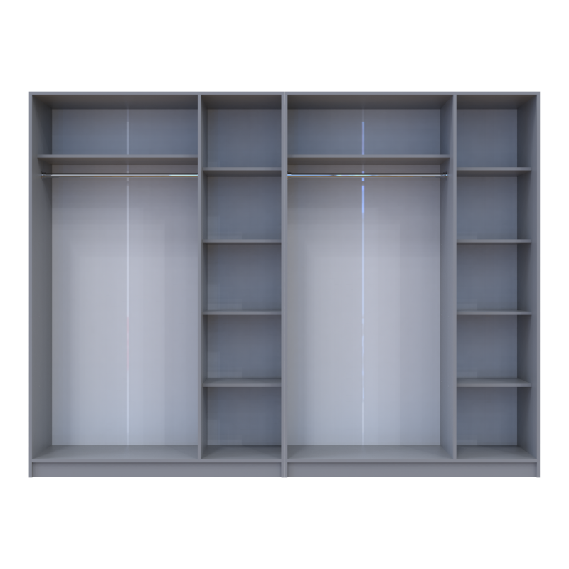 Шкаф для одежды Промо Серый 3+3 ДСП 270х48х204 (80737768)