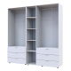 Распашная шафа для одежды Геллар комплект Белый 2+3 ДСП 193,7х49,5х203,4 (42002116)