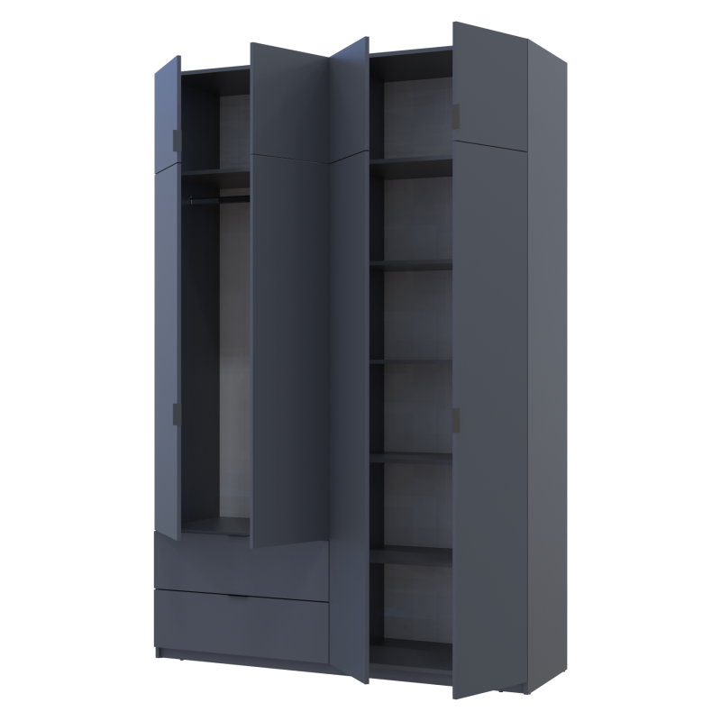 Распашная шкаф для одежды Лукас Графит/Графит 160х50х240 (80736287)