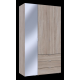 Шкаф для одежды Гелар Дуб сонома 2ДСП/Зеркало 116.5х49.5х203.4 (42002156)