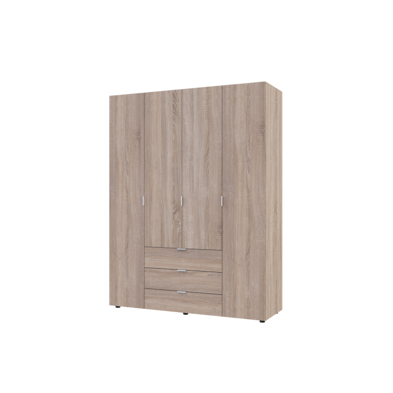 Распашная шкаф для одежды Гелар Дуб Cонома 4 ДСП 155х49,5х203,4 (80397560)