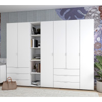 Комплект Гелар с Этажеркой Белый 2+4 ДСП 270.7х49.5х203.4 (42005033)