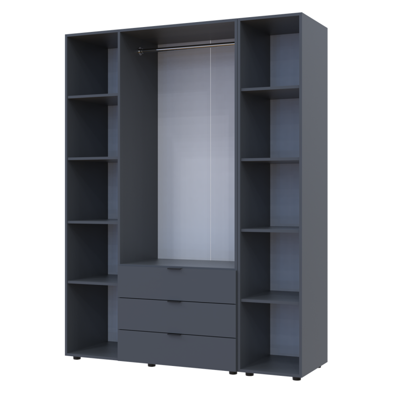 Комплект Гелар с Этажеркой Графит 3 ДСП 154.4х49.5х203.4 (42005059)