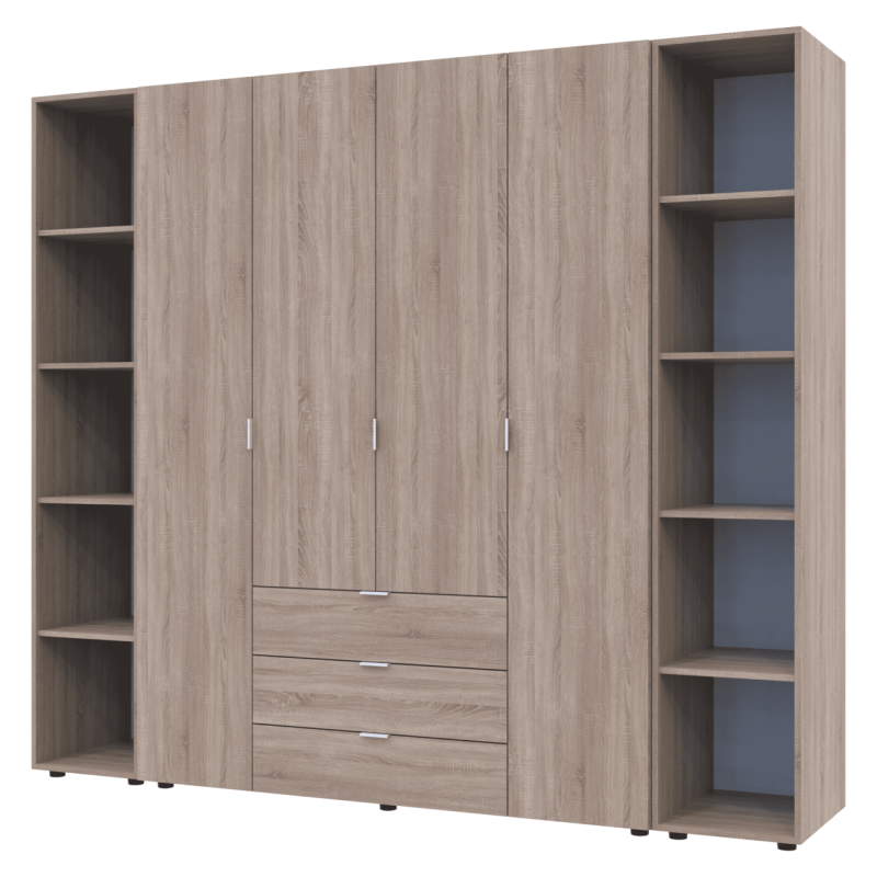 Комплект Гелар с 2 Этажерками Дуб сонома 4 ДСП 231.4х49.5х203.4 (42005050)